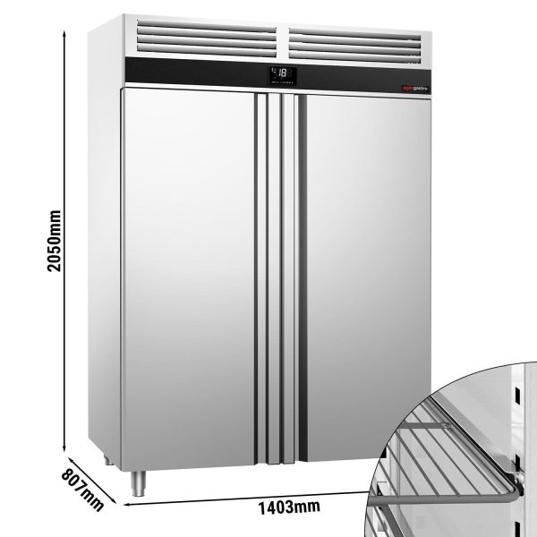 Congélateur en acier inoxydable PREMIUM - GN 2/1 - 1400 Litres - avec 2 portes