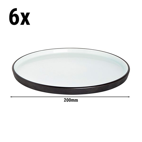 (6 pièces) COSMIC - Assiette plate - Ø 200mm - Blanc / Noir