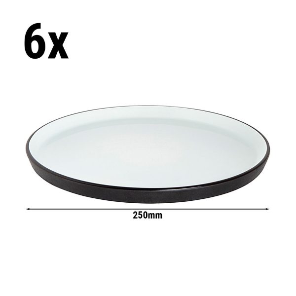 (6 pièces) COSMIC - Assiette plate - Ø 250mm - Blanc / Noir