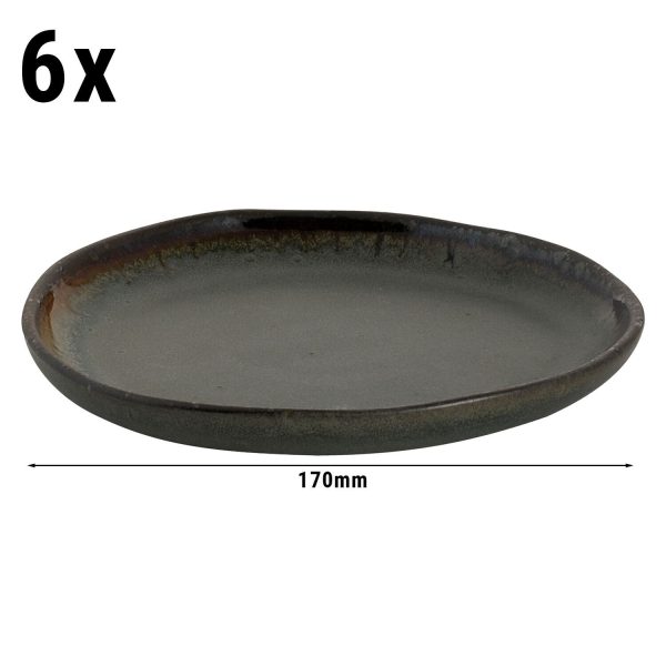 (6 pièces) DAVIDE - Assiette plate - Ø 17 cm - Marron