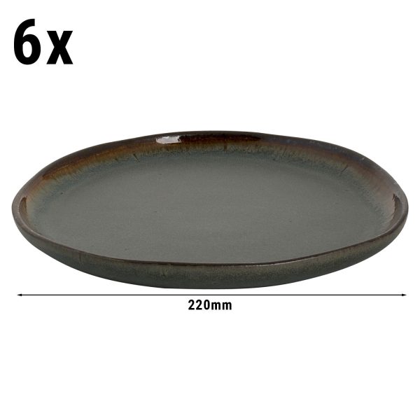 (6 pièces) DAVIDE - Assiette plate - Ø 22 cm - Marron