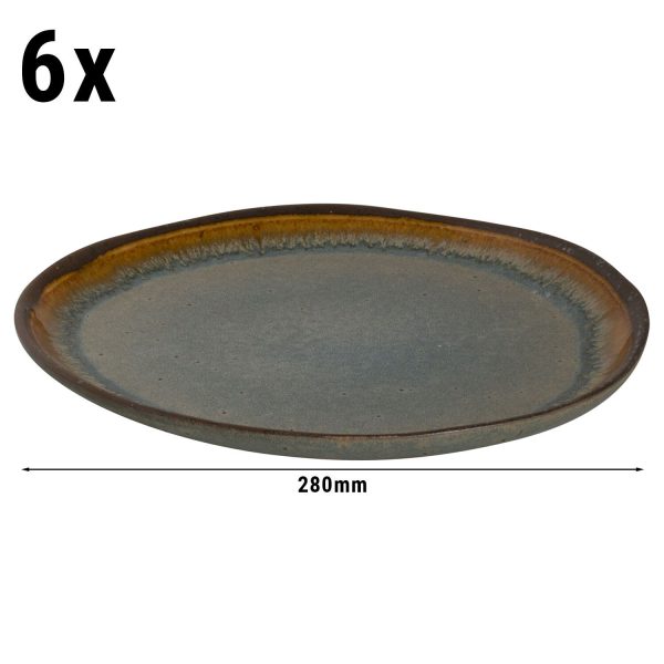 (6 pièces) DAVIDE - Assiette plate - Ø 28 cm - Marron