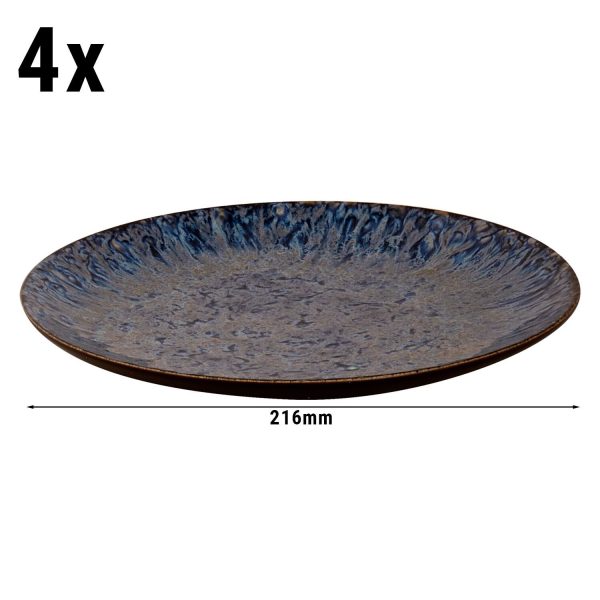 (4 pièces) Lester - Assiette plate - Ø 21 cm - Bleu