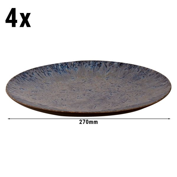 (4 pièces) Lester - Assiette plate - Ø 27 cm - Bleu