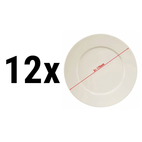 (12 pièces) PERA CREME - Assiette Plat - Ø 17 cm