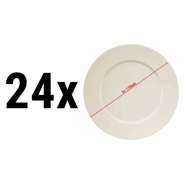 (24 pièces) PERA CREME - Assiette Plat - Ø 17 cm