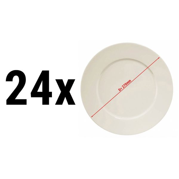 (24 pièces) PERA CREME - Assiette Plat - Ø 27 cm