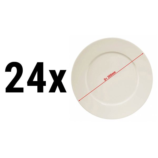 (24 pièces) PERA CREME - Assiette Plat - Ø 30 cm