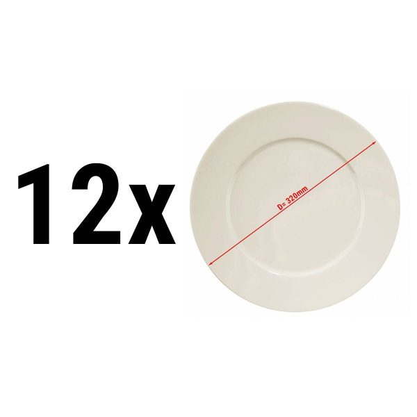 (12 pièces) PERA Cream - Assiette plate - Ø 32 cm