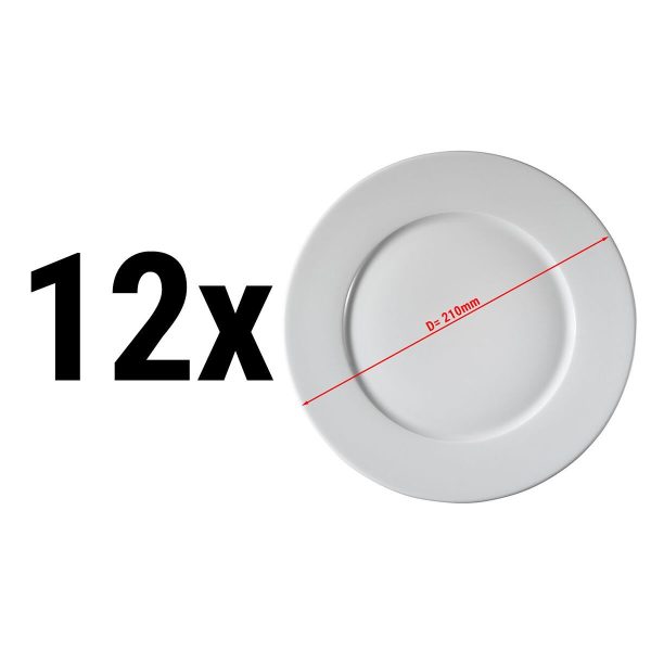 (12 pièces) PERA Blanc - Assiette plate - Ø 21 cm