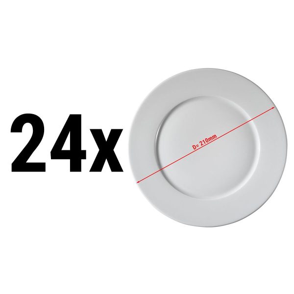 (24 pièces) PERA Blanc - Assiette plate - Ø 21 cm