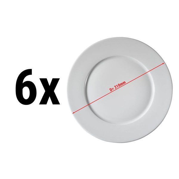 (6 pièces) PERA Blanc - Assiette plate - Ø 21 cm