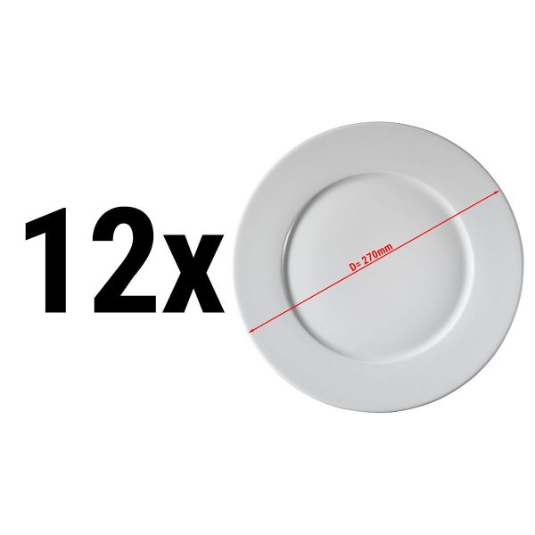 (12 pièces) PERA Blanc - Assiette plate - Ø 27 cm