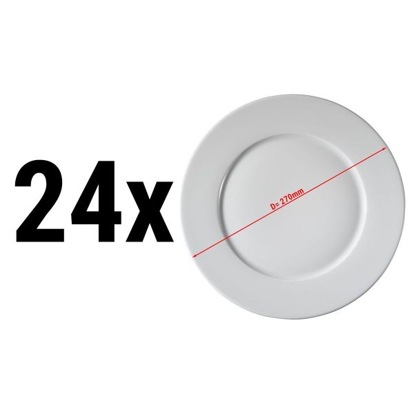 (24 pièces) PERA Blanc - Assiette plate - Ø 27 cm