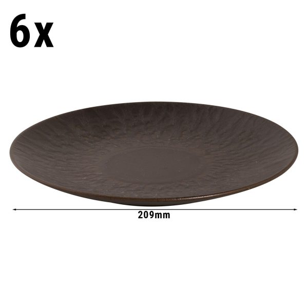 (6 pièces) Rust - Assiette plate - Ø 21 cm - Marron