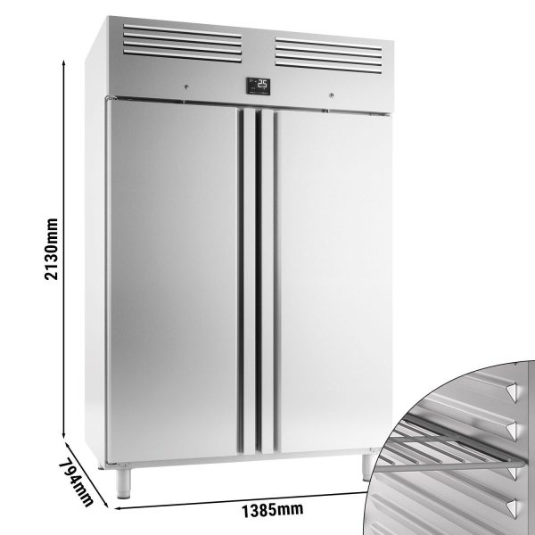 Congélateur en acier inoxydable PREMIUM PLUS - GN 2/1 - 1240 litres - avec 2 portes