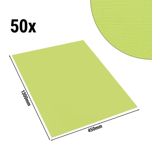 Chemin de table damassé Porto Diamant - 45 cm x 130 cm - Lot de 50 pièces en vert