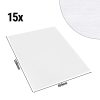 Chemin de table damassé Porto Diamant - 40 cm x 130 cm - Lot de 15 pièces en blanc