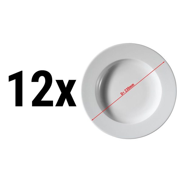 (12 pièces) PERA Blanc - Assiette creuse - Ø 23 cm