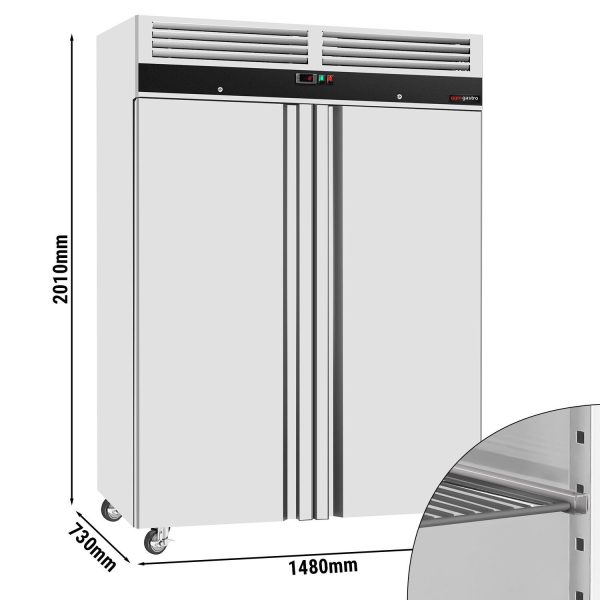 Congélateur en acier inoxydable ECO - 1200 litres - avec 2 portes