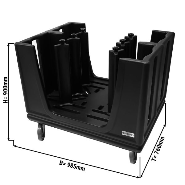 Distributeur de assiettes - non chauffant - avec roulettes et 6 cloisons ajustables - 180 à 480 assiettes