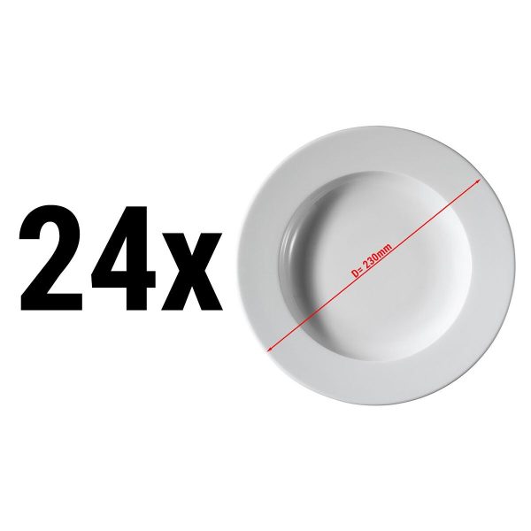 (24 pièces) PERA Blanc - Assiette creuse - Ø 23 cm