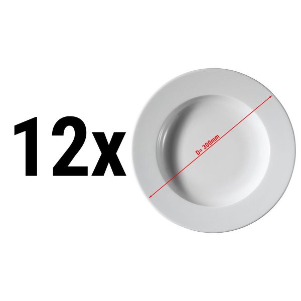 (12 pièces) PERA Blanc - Assiette creuse - Ø 30 cm