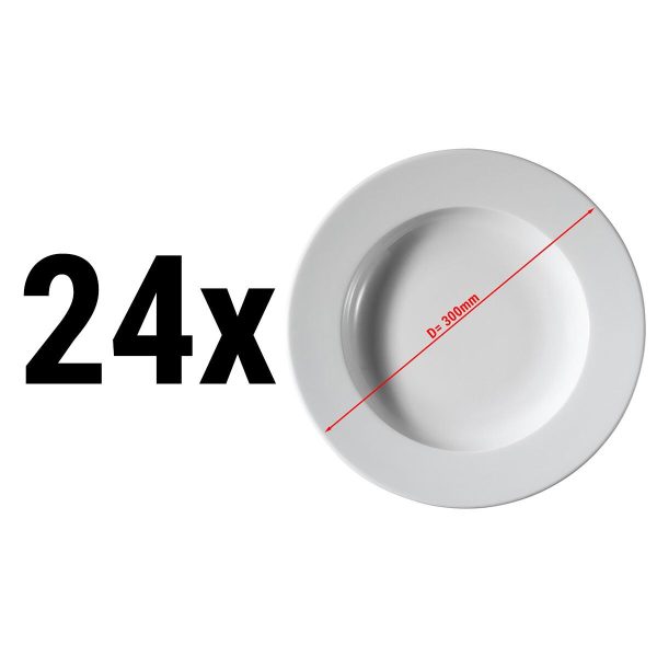 (24 pièces) PERA Blanc - Assiette creuse - Ø 30 cm