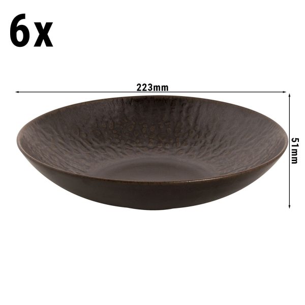 (6 pièces) Rust - Assiette creuse - Ø 22 cm - Marron