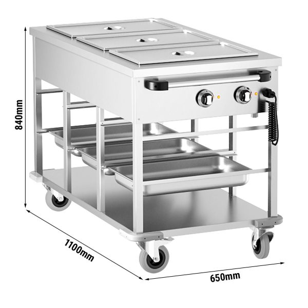 Chariot bain-marie - 3 x GN 1/1