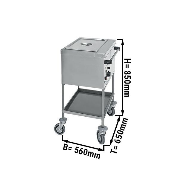 Chariot bain-marie thermique - 1x GN 1/1