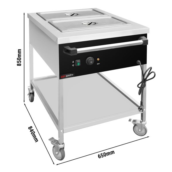 Chariot bain-marie thermique - 2x GN 1/1