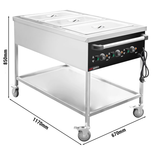 Bain-marie thermique - 3x GN 1/1 - Température de la cuve réglable séparément