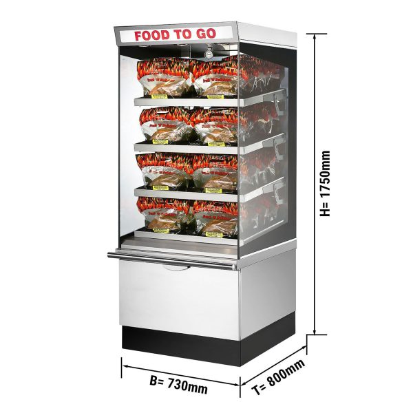 UBERT | Vitrine chauffante - 730x800mm - 4 étagères chauffantes