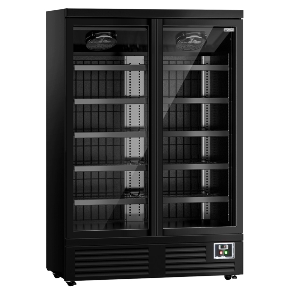 Étagère réfrigérée murale - 1310mm - 991 litres - avec éclairage LED, portes vitrées isolées et 5 étagères