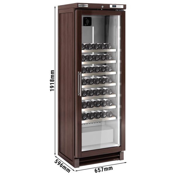 Réfrigérateur à vin - Bois véritable - 1 zone de température - 350 litres - capacité maximale de 100 bouteilles