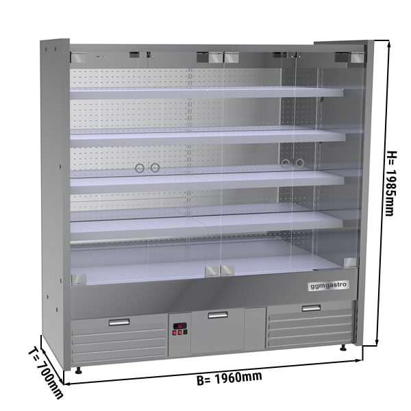 Armoire réfrigérée murale - 1960mm - avec éclairage LED, portes vitrées & 4 étagères