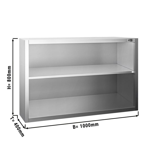 Armoire murale en inox PREMIUM - 1000x400mm - sans porte coulissante - hauteur 800mm