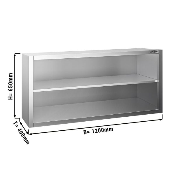 Armoire murale inox PREMIUM - 1200x400mm - sans porte coulissante - hauteur 650mm