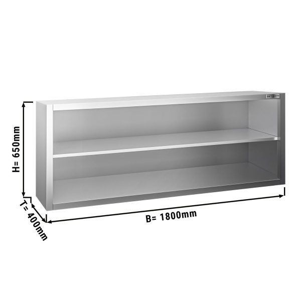 Armoire murale inox PREMIUM - 1800x400mm - sans porte coulissante - hauteur 650mm