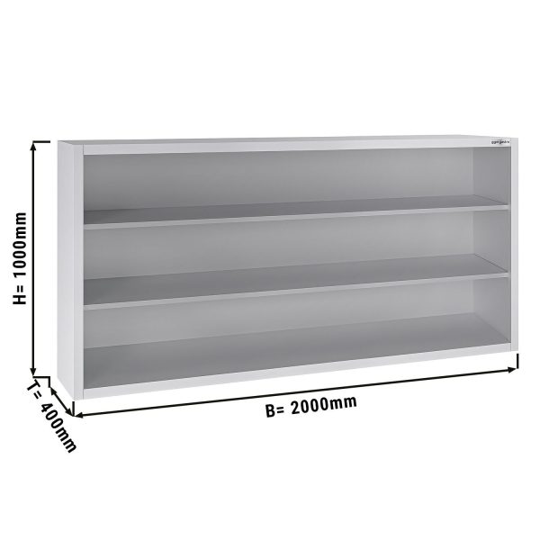 Armoire murale en inox ECO - 2000x400mm - sans porte coulissante hauteur 1000mm