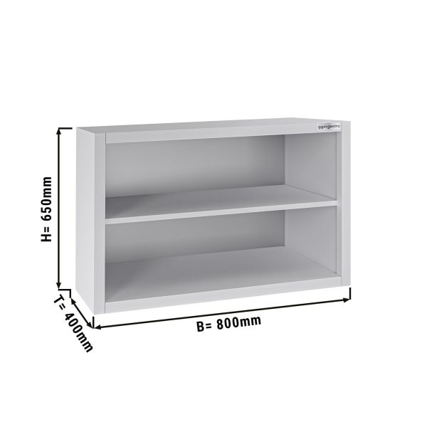 Armoire murale inox ECO - 800x400mm - sans porte battante - hauteur 650mm