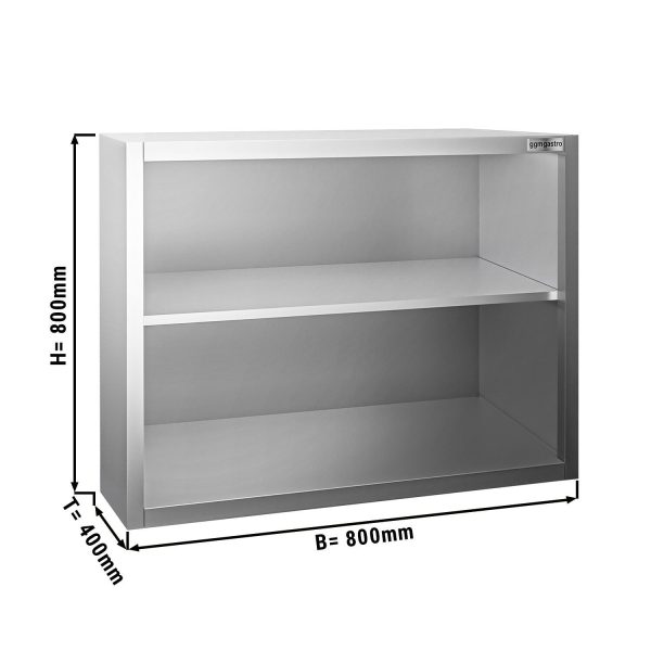 Armoire murale en inox PREMIUM - 800x400mm - sans porte battante - hauteur 800mm