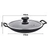 Wok Ø 340 mm antiadhésif avec couvercle en verre