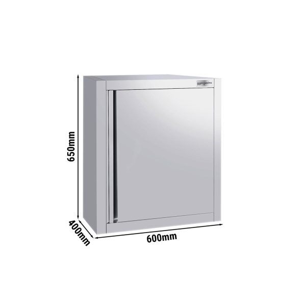 Armoire murale en inox ECO - 600x400mm - avec porte battante - hauteur 650mm