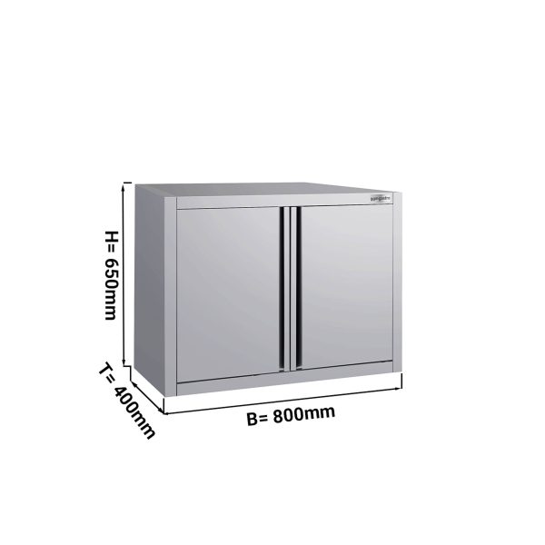 Armoire murale inox ECO - 800x400mm - avec porte battante - hauteur 650mm