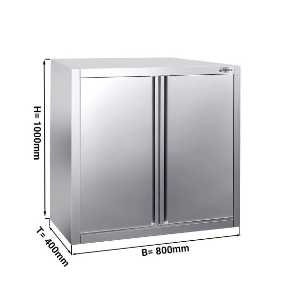 Armoire murale en inox PREMIUM - 800x400mm - avec porte battante - hauteur 1000mm