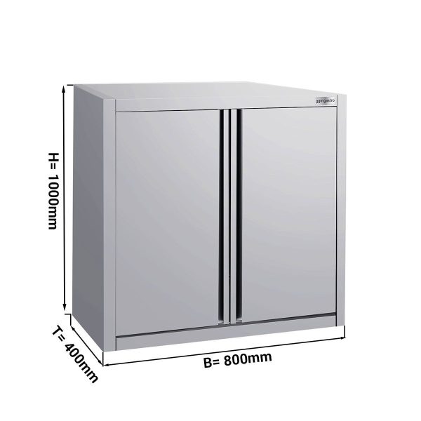 Armoire murale en inox ECO - 800x400mm - avec porte battante hauteur 1000mm