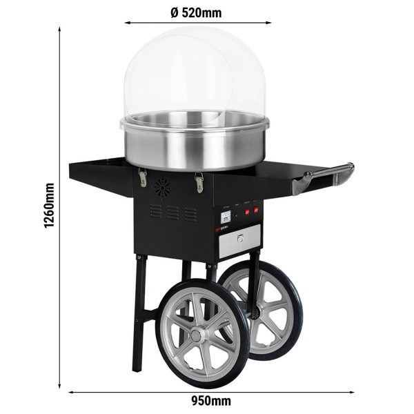 Machine à sucre filé - Ø 520mm - 1,08 kW - Noir - avec protection anti-éclaboussures