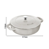 Cocotte Staub blanche avec dimensions 317x116mm